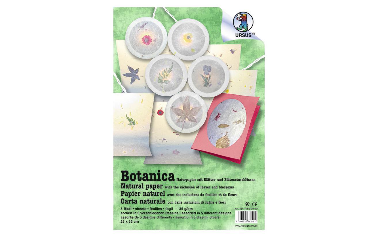URSUS Decoupage-Papier – 23 × 33 cm, Motiv Blumen/Blätter, 35 g/m² – 5 Blatt