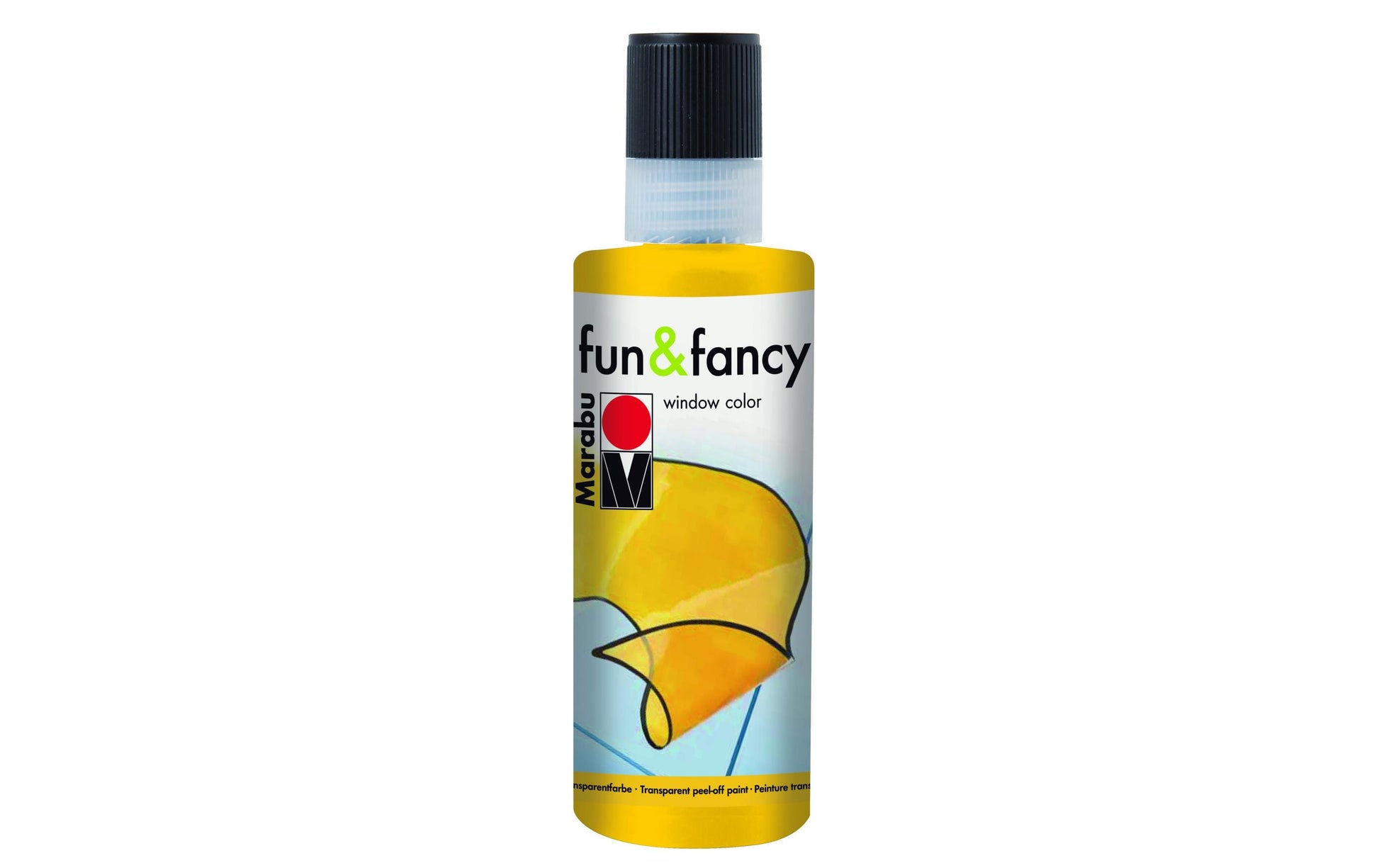 Marabu Fun & Fancy – Fenstermalfarbe – Gelb, 80 ml, für Glas & Porzellan