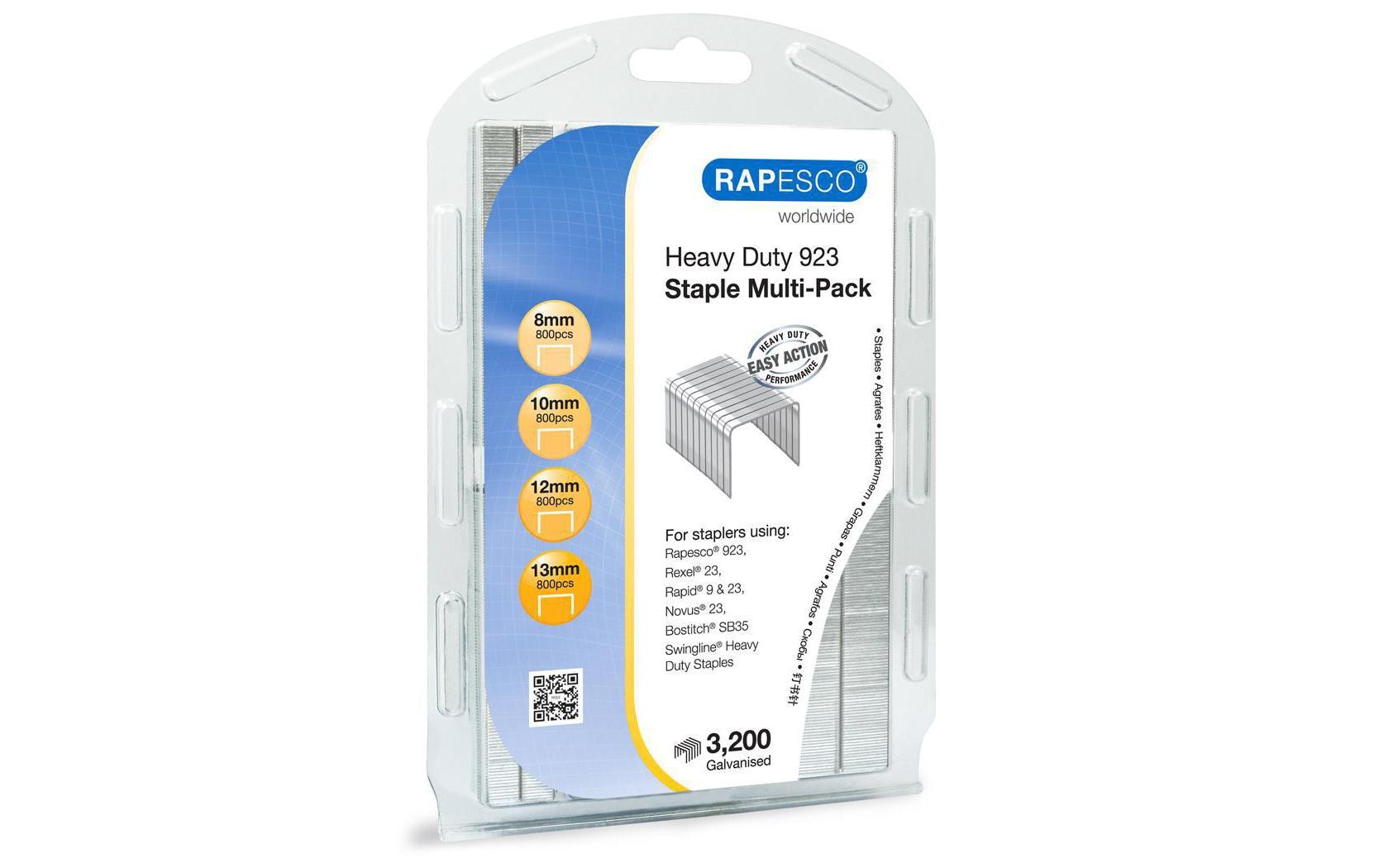 Rapesco Heftklammern – 923, 23/8, 3'200 Stück, verzinkt