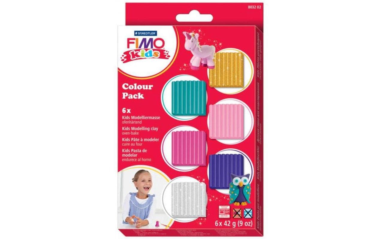 Staedtler FIMO kids – Knete-/Modelliermasse-Set – Girlie – 6 × 42 g – ofenhärtend – ab 5 Jahren