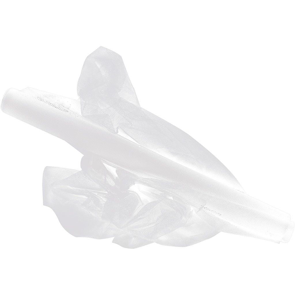 Creativ Company Geschenkpapier Tüll Polyester Weiss – 50 cm × 5 m