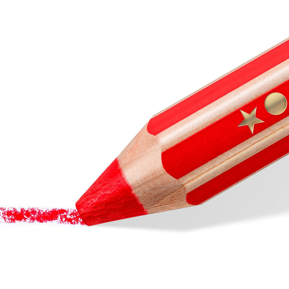 STAEDTLER Noris junior Aquarellfarbstifte – 18 Stk., 3 in 1, Ø 9,5 mm, Karton, mit Spitzer & Pinsel