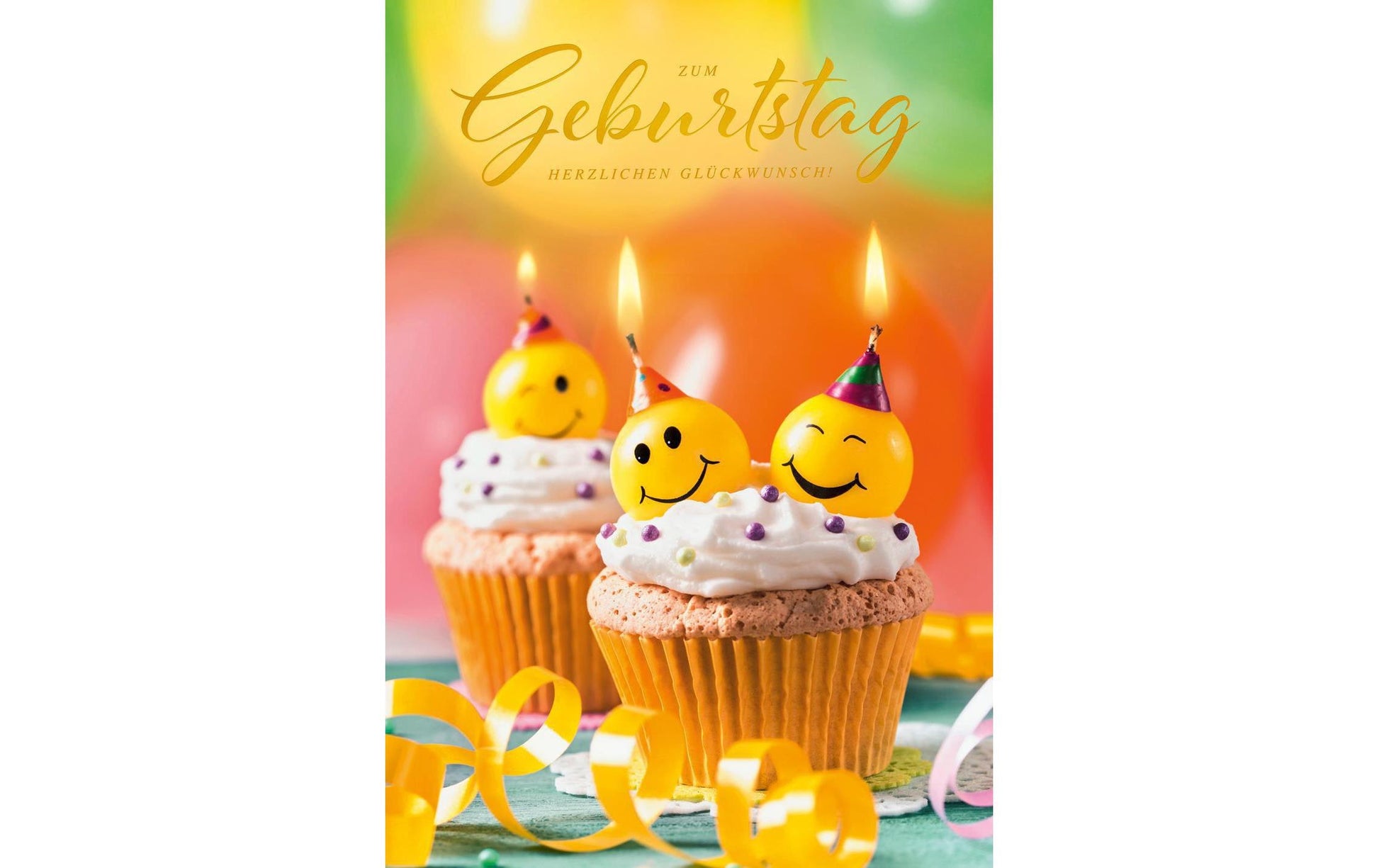 ABC Geburtstagskarte – A4, mit Couvert, Smiley, mehrfarbig – 1 Stk
