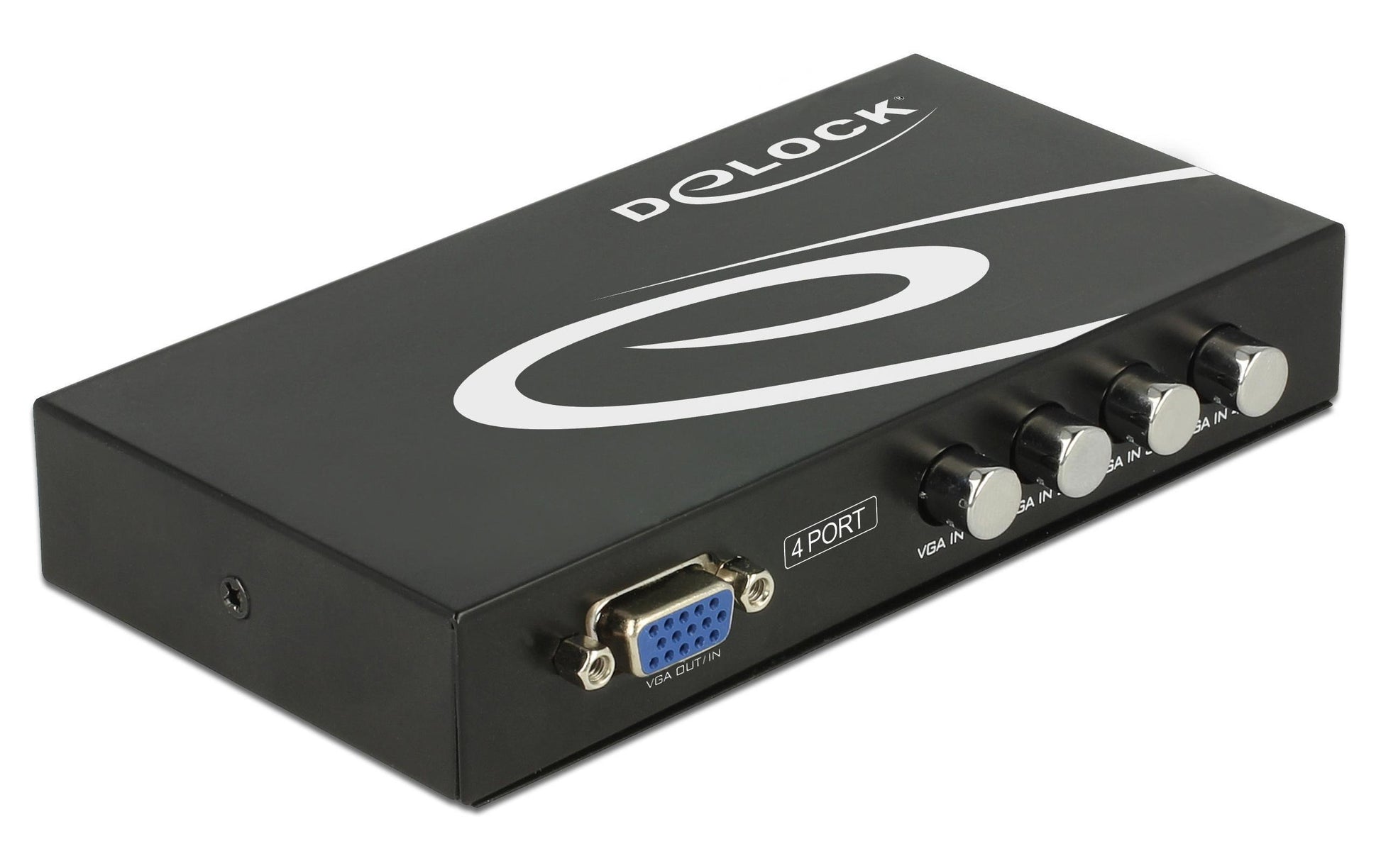 DeLOCK 87635 – VGA Switchbox, 4× VGA In / 1× VGA Out, max. Auflösung 1920×1440, für PCs/Monitore mit VGA