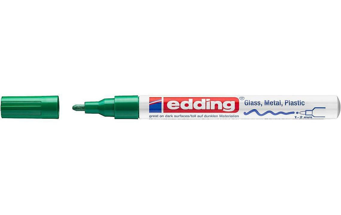 Edding 751 Lackmarker – Feine Spitze 1–2 mm – Grün – für Glas, Metall und Kunststoff
