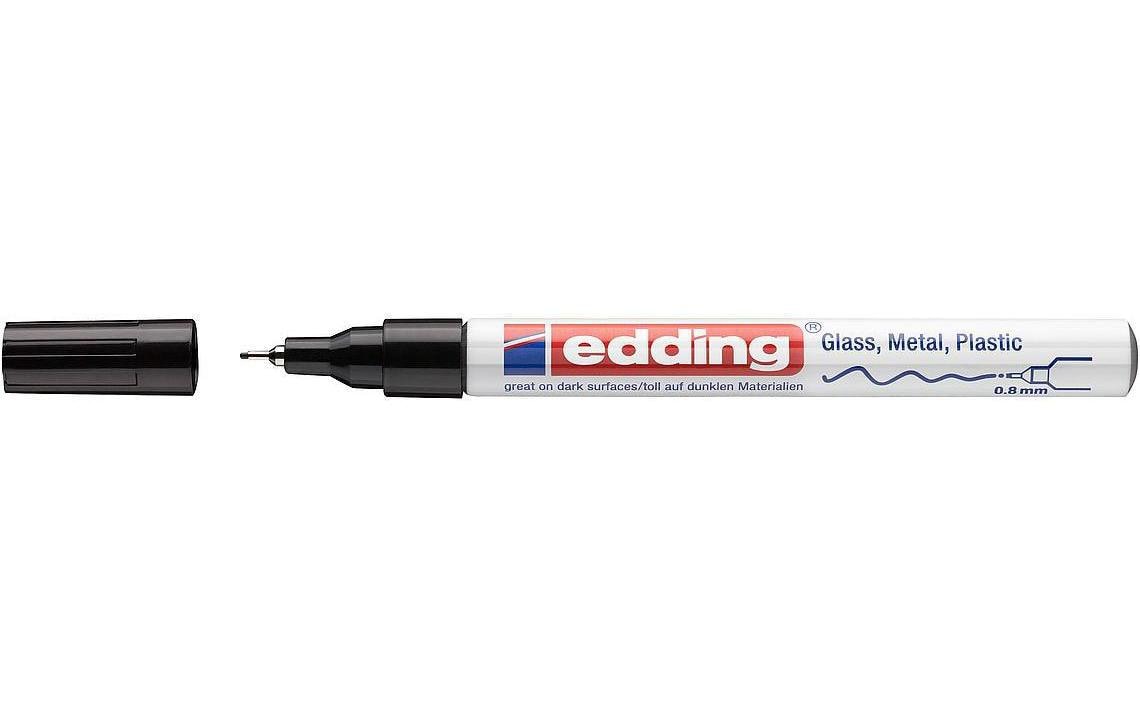 Edding 780 Paint Marker – Rundspitze 0,8 mm – Schwarz – für Glas, Metall und Kunststoff