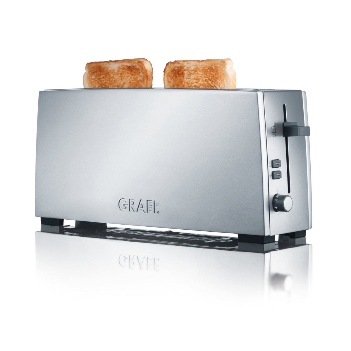 Graef Toaster TO 90 – Langschlitz, 880 W – Silber/Edelstahl