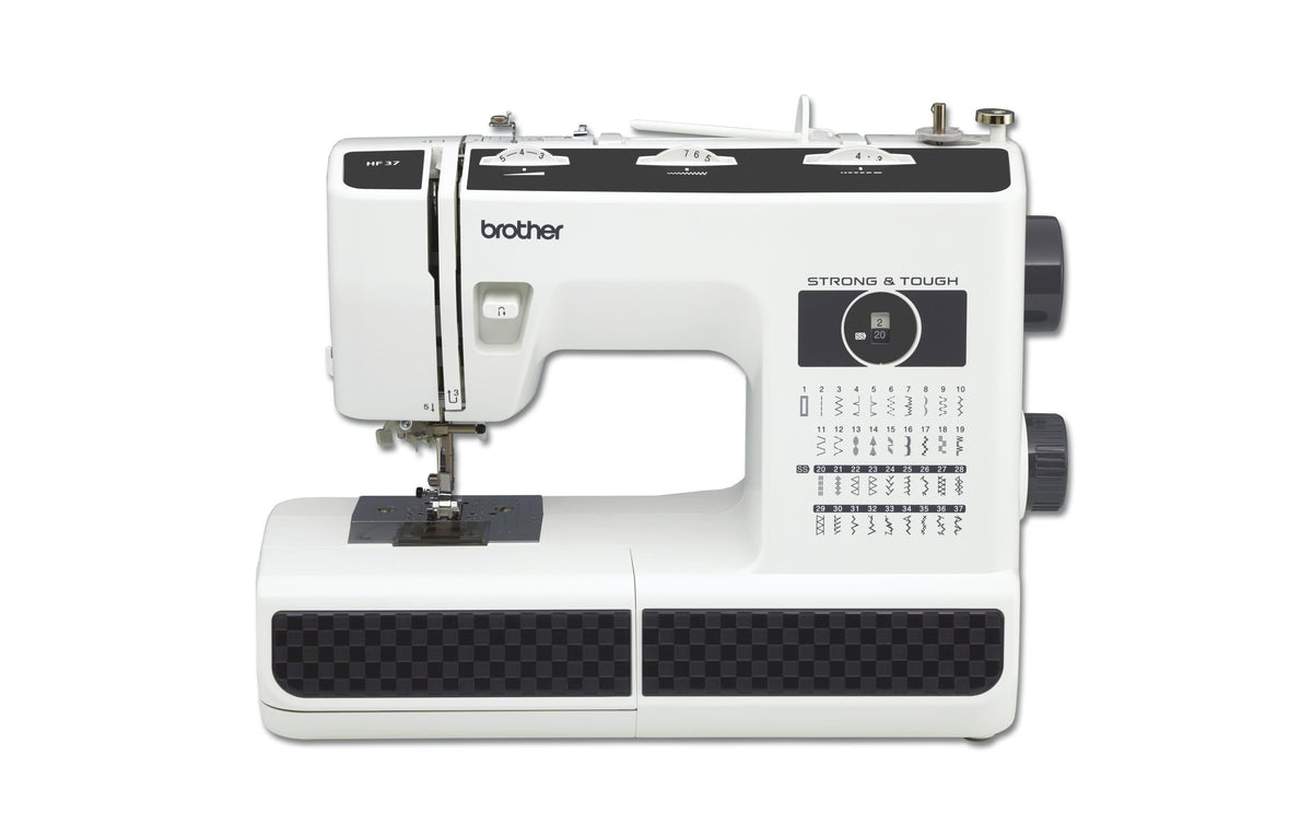 Brother Nähmaschine HF37 – halbautomatisch, Freiarm, 37 Stiche, 800 SPM, Schwarz/Weiss
