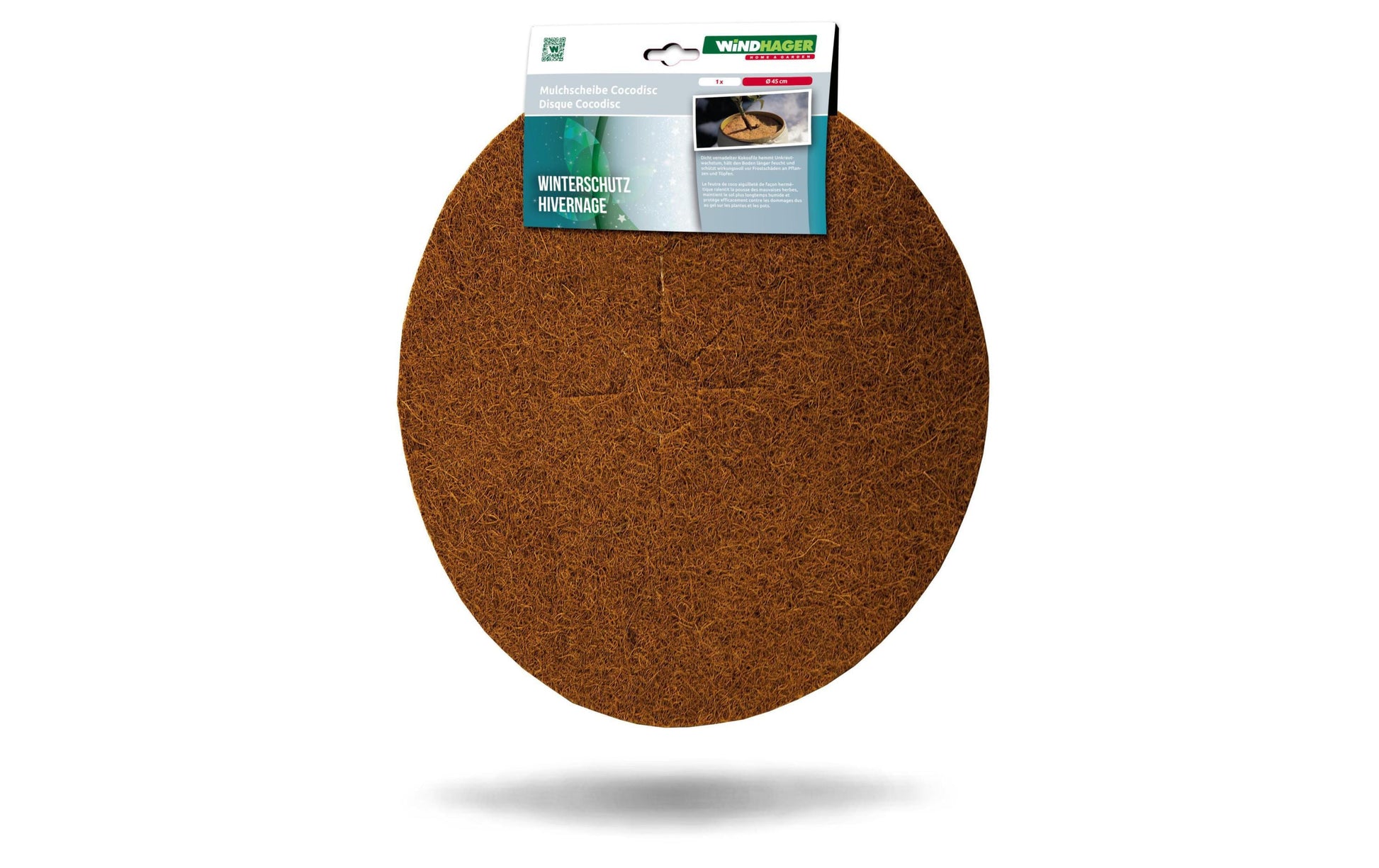 Windhager Mulchscheibe – Ø 45 cm, Braun, Kokosfaser, 800 g/m²