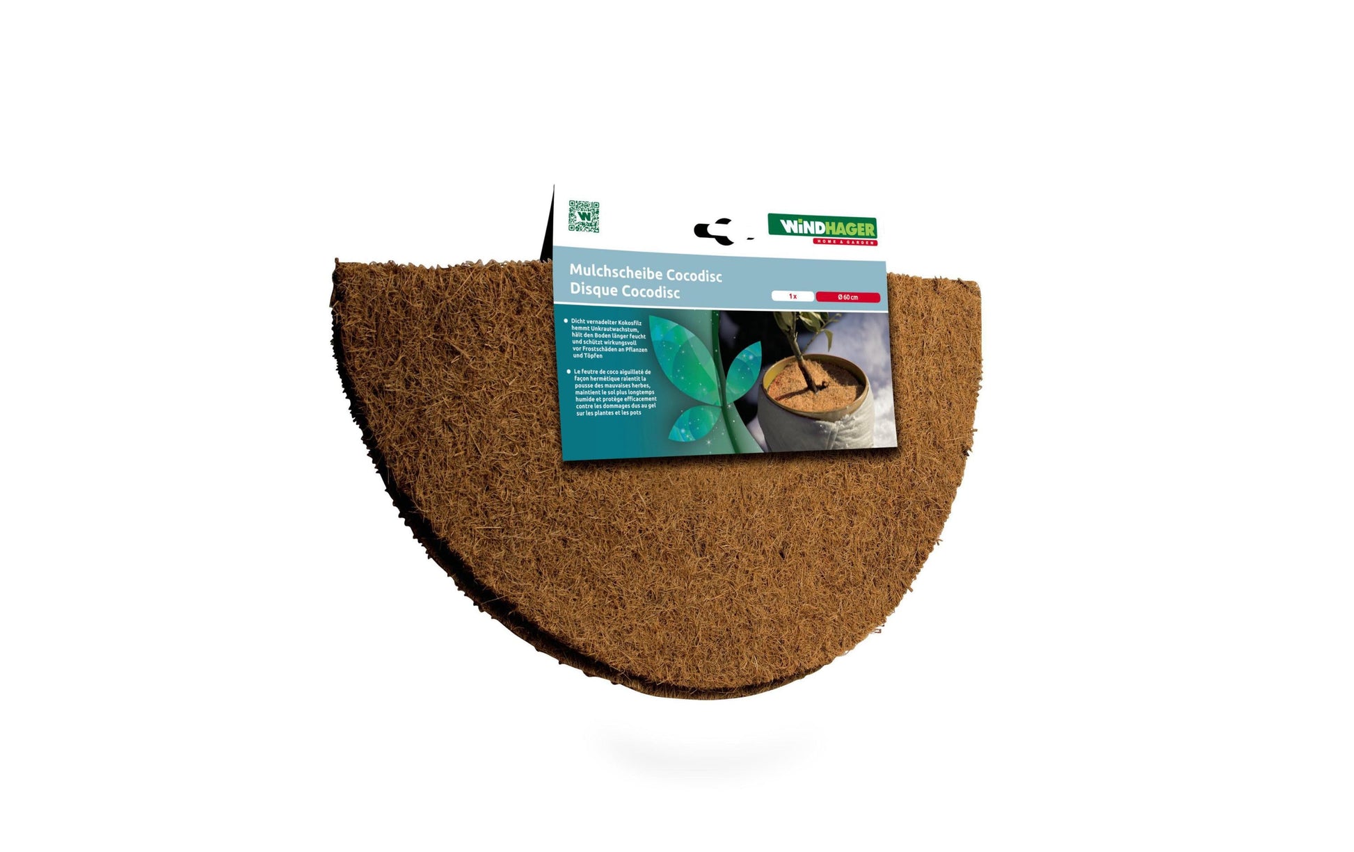 Windhager Mulchscheibe Cocodisc – Kokosfaser, 60 × 60 cm, Braun
