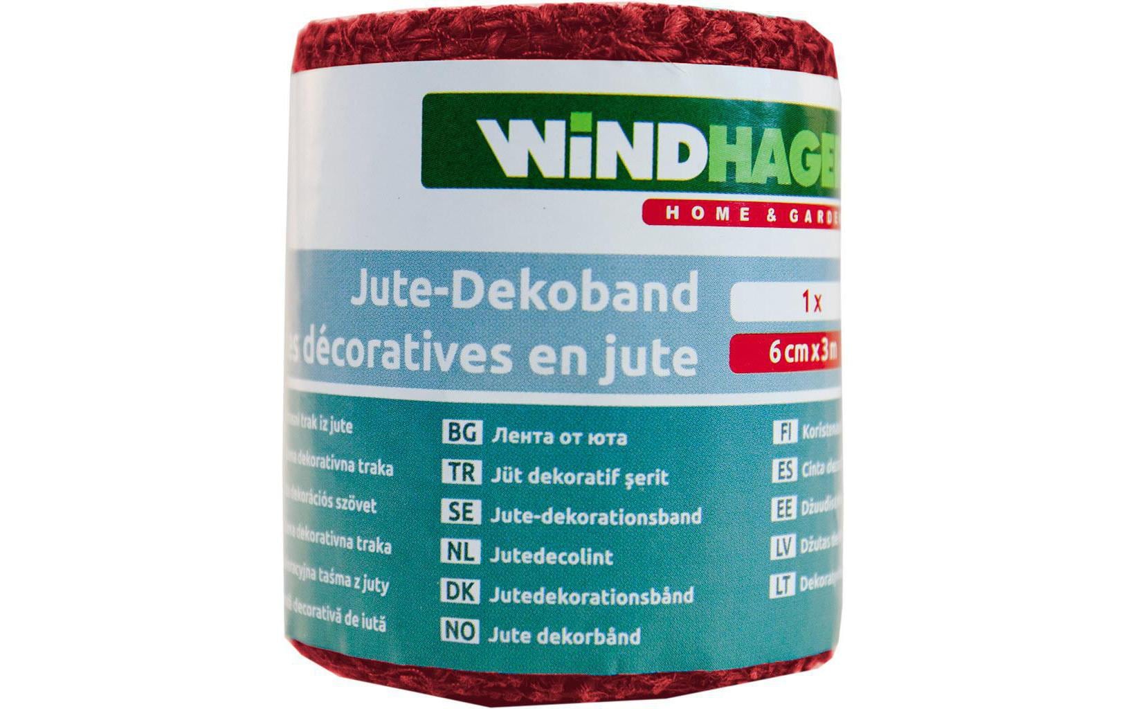 Windhager Geschenkband, Jute, Satin, Grün, 60 mm × 3 m, 1 Stk.