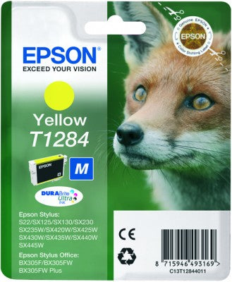 Epson T1284 Gelbe Tintenpatrone (Original) – 3,5 ml – für Epson Stylus BX305F/BX305FW, S22, SX125 …