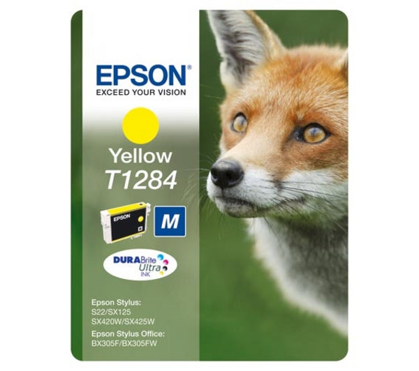 Epson T1284 Gelbe Tintenpatrone (Original) – 3,5 ml – für Epson Stylus BX305F/BX305FW, S22, SX125 …