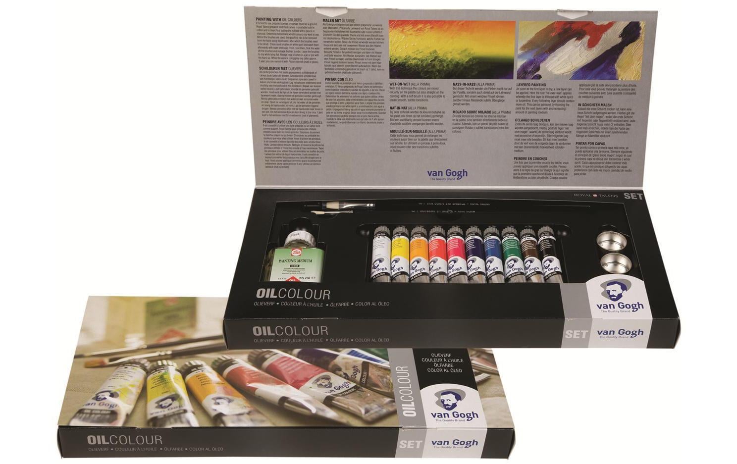 Van Gogh Ölfarbe – Set – 10 Farben, 10 × 20 ml, inklusive Pinsel, inklusive Verdünner 75 ml