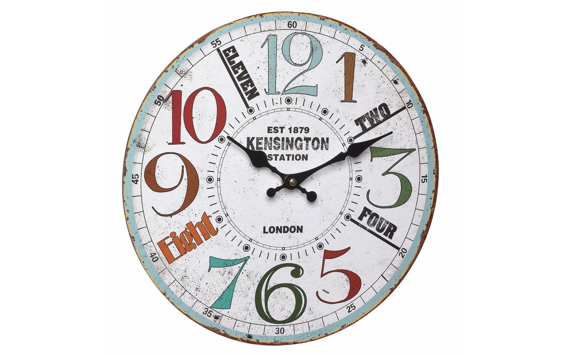 TFA-Dostmann TFA Dostmann Wanduhr – Analog, Ø 33,7 cm, Mehrfarbig, Holz