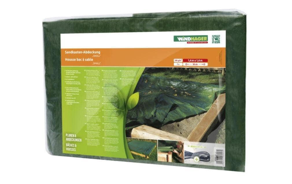 Windhager Sandkasten-Abdeckung – 140 × 140 cm, Dunkelgrün, Stoff, 180 g/m², CE