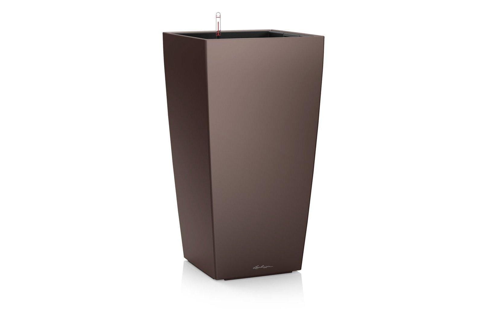 LECHUZA Cubico Premium 22 Tischübertopf – 22 × 41 × 22 cm – Polypropylen, braun