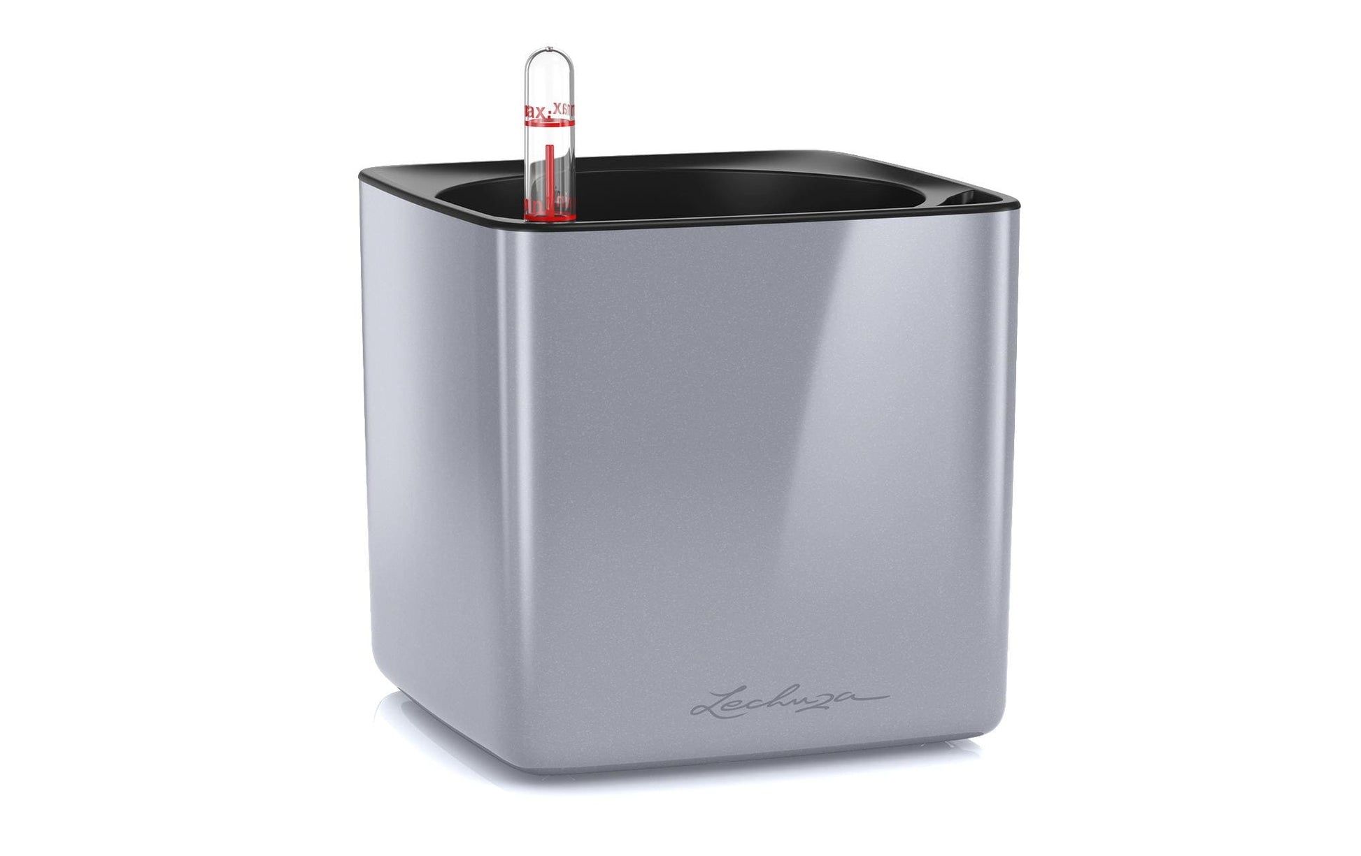 LECHUZA Topfpflanzer – 14 × 13,5 × 14 cm – Polypropylen & Kunststoff, grau