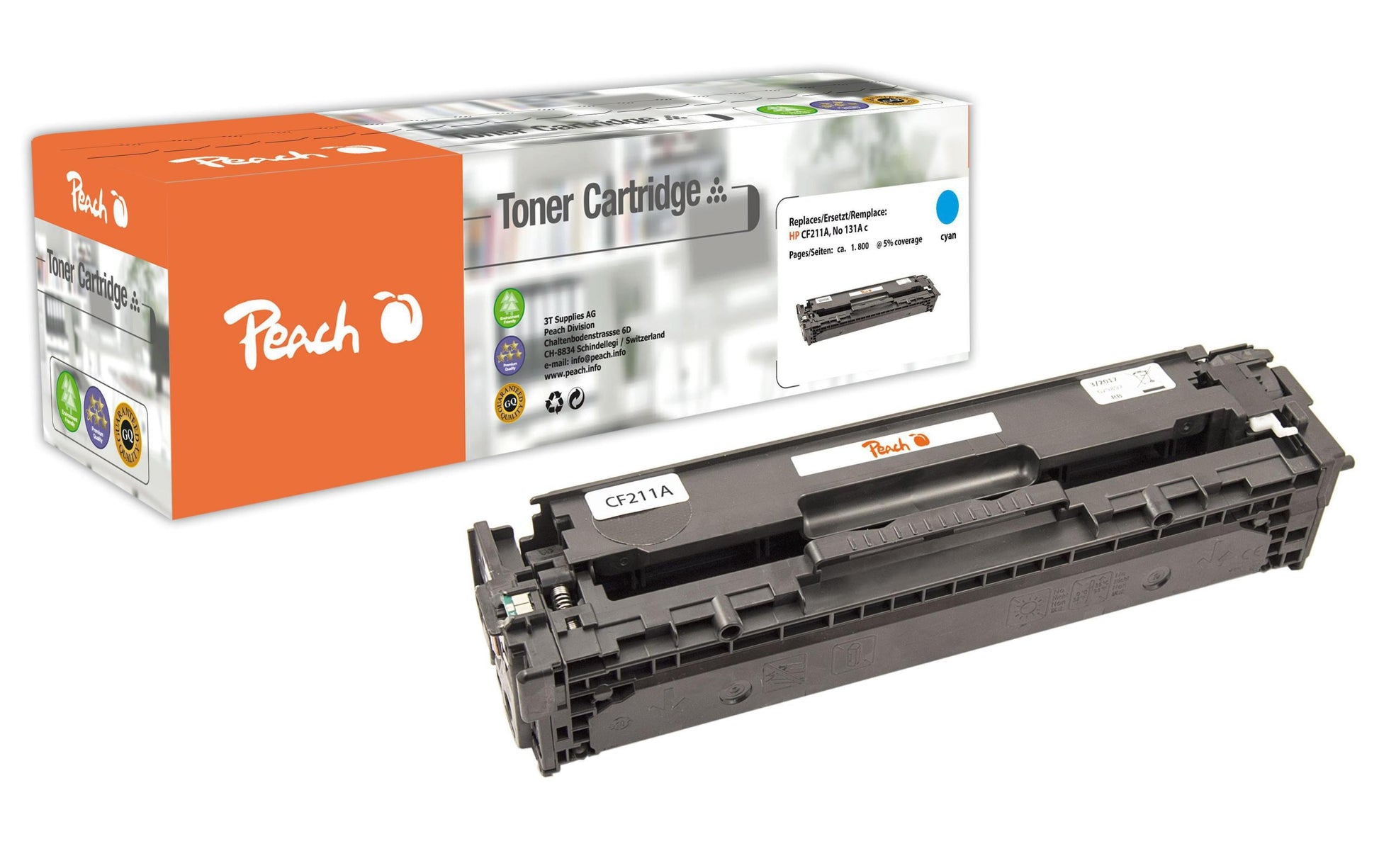 Peach 131A (CF211A) Cyan Toner – kompatibel – 1'800 Seiten – für HP LaserJet Pro 200 M251n/M251nw/M276n