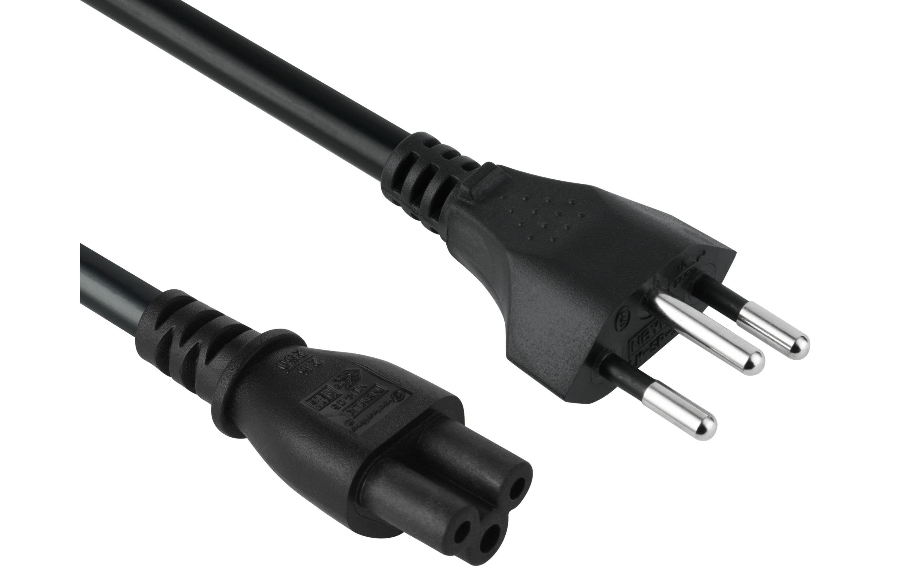 Diggelmann Netzkabel – T12/C5, 0,5 m, 3-polig schwarz