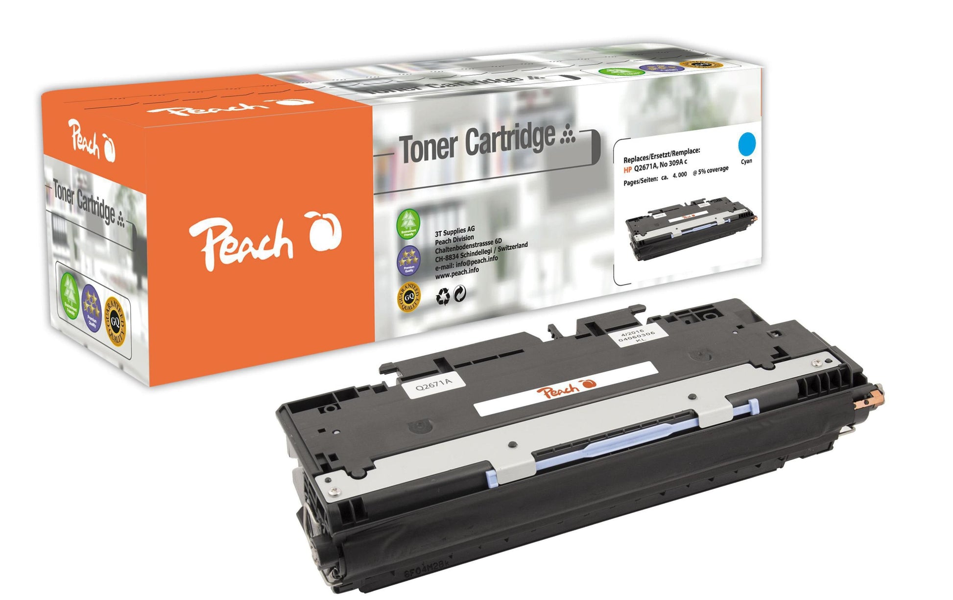 Peach Toner Q2671A – cyan, 4000 Seiten – für HP Color LaserJet 3500/3500 N/3500 Serie und andere