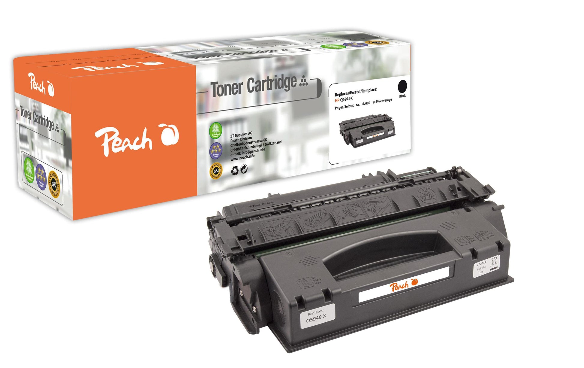Peach Toner Q5949X – schwarz, 6000 Seiten – für HP LaserJet 1320/1320 N/1320 NW und andere