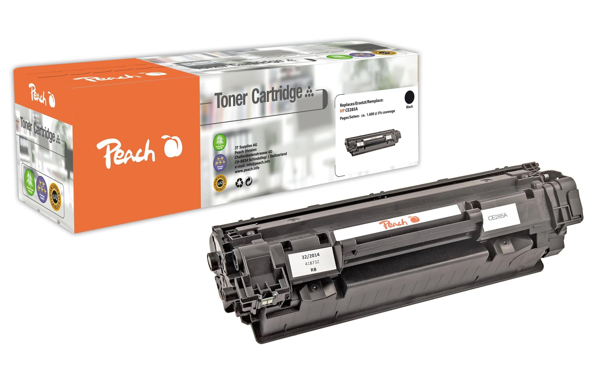 Peach 110427 (CE285A) Schwarzer Toner – Kompatibel – 1'600 Seiten – für HP LaserJet Pro P 1100/P 1102/P 1102 W