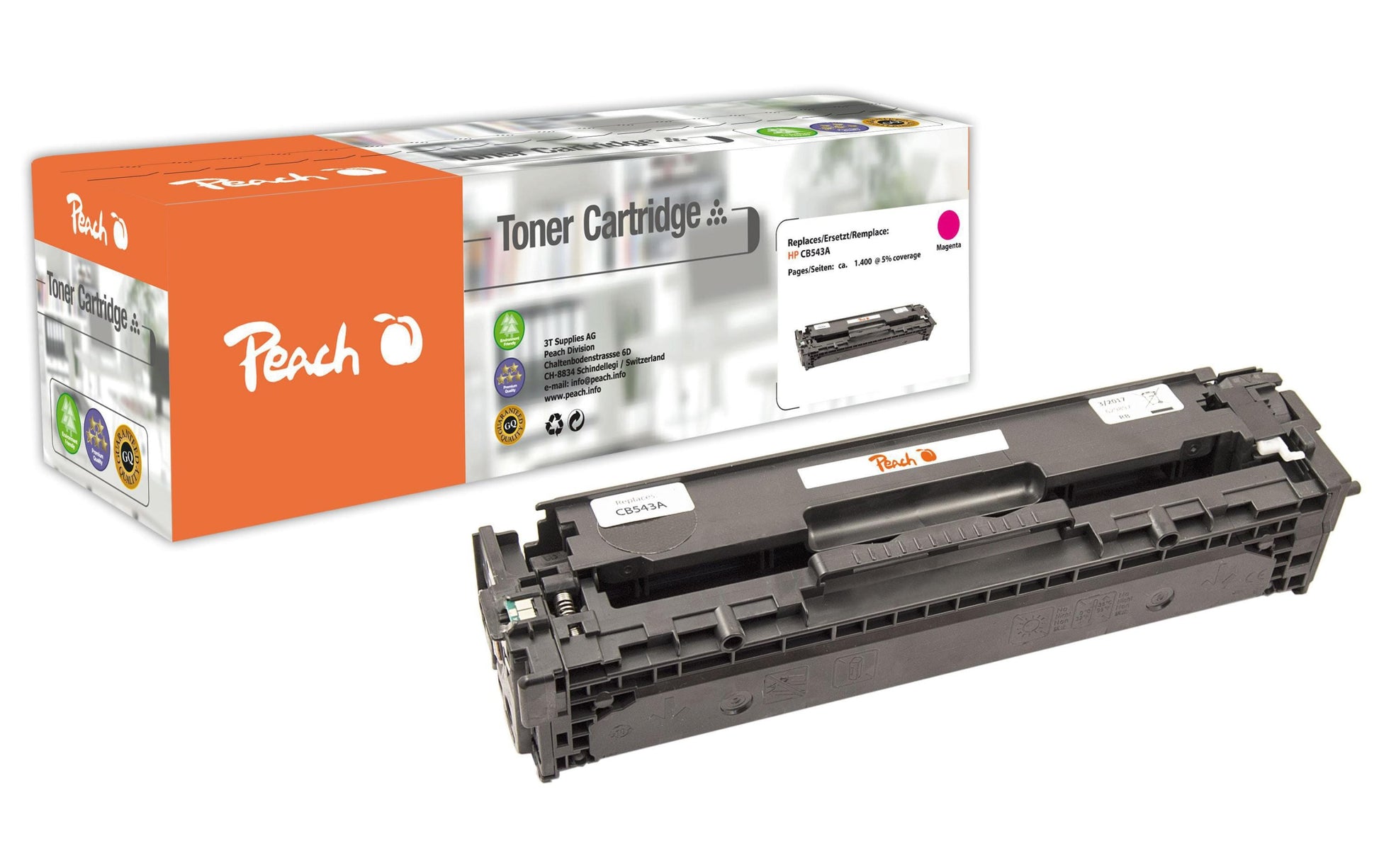 Peach PT104 (125A) Magenta Toner – Kompatibel – 1'400 Seiten – für HP Color LaserJet CP 1210/CP 1213/CP 1214