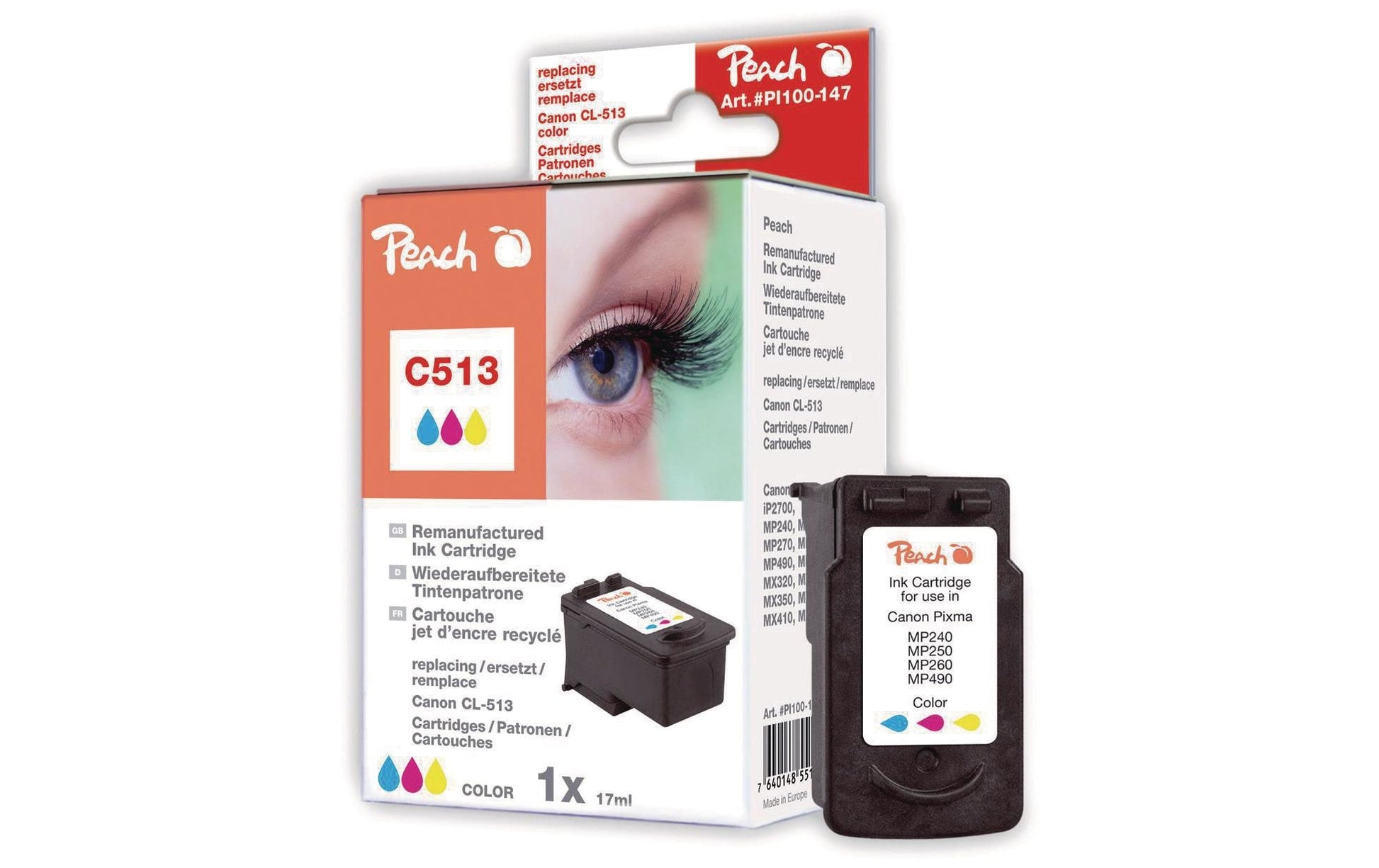 Peach CL-513 Druckkopf Cyan/Magenta/Gelb – für Pixma iP2700/iP2702/MP230 und andere