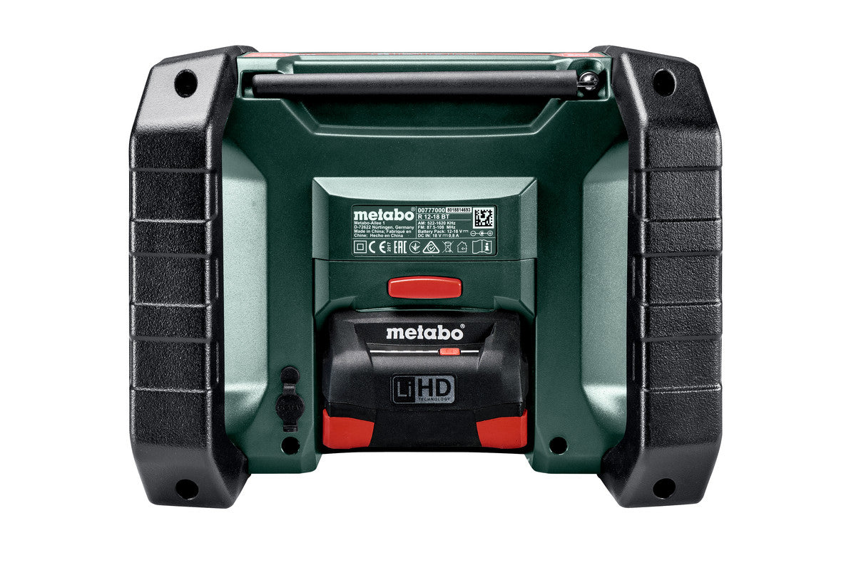 Metabo R12-18DABBT – Baustellenradio – UKW, Bluetooth, IP54, Akkubetrieb – Grün