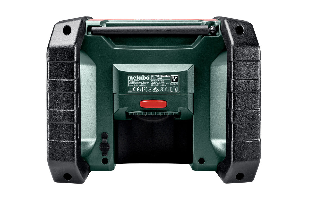 Metabo R12-18DABBT – Baustellenradio – UKW, Bluetooth, IP54, Akkubetrieb – Grün
