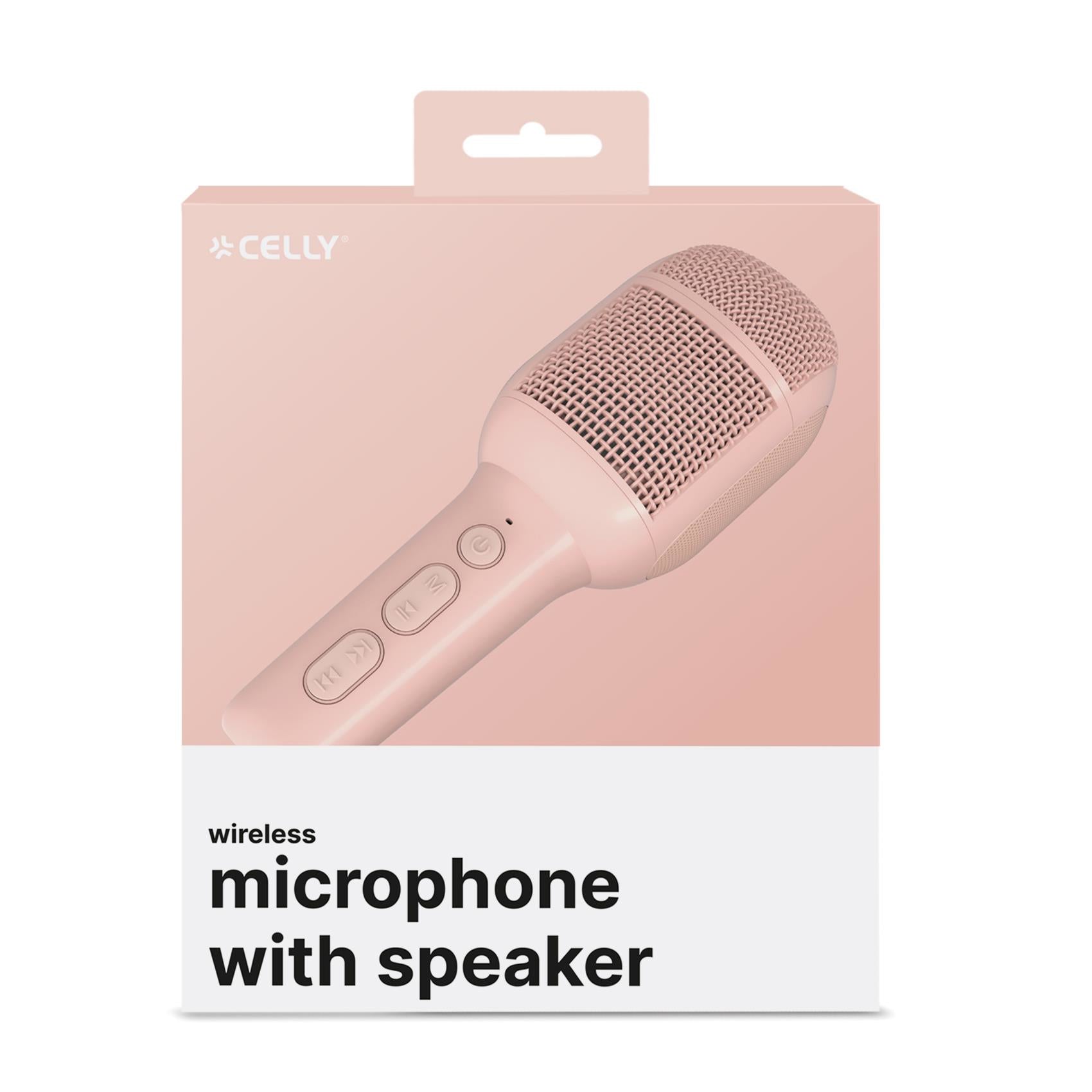 Celly Bühnenmikrofon – USB, 3,5 mm Klinke, Kabellos, 10 m, Pink