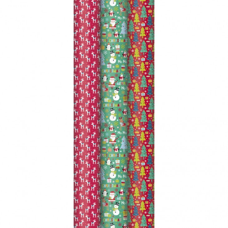 Clairefontaine Geschenkpapier Alliance Kinder (Motive sortiert) – 70 cm × 2 m – 60 g/m² – Weihnachten