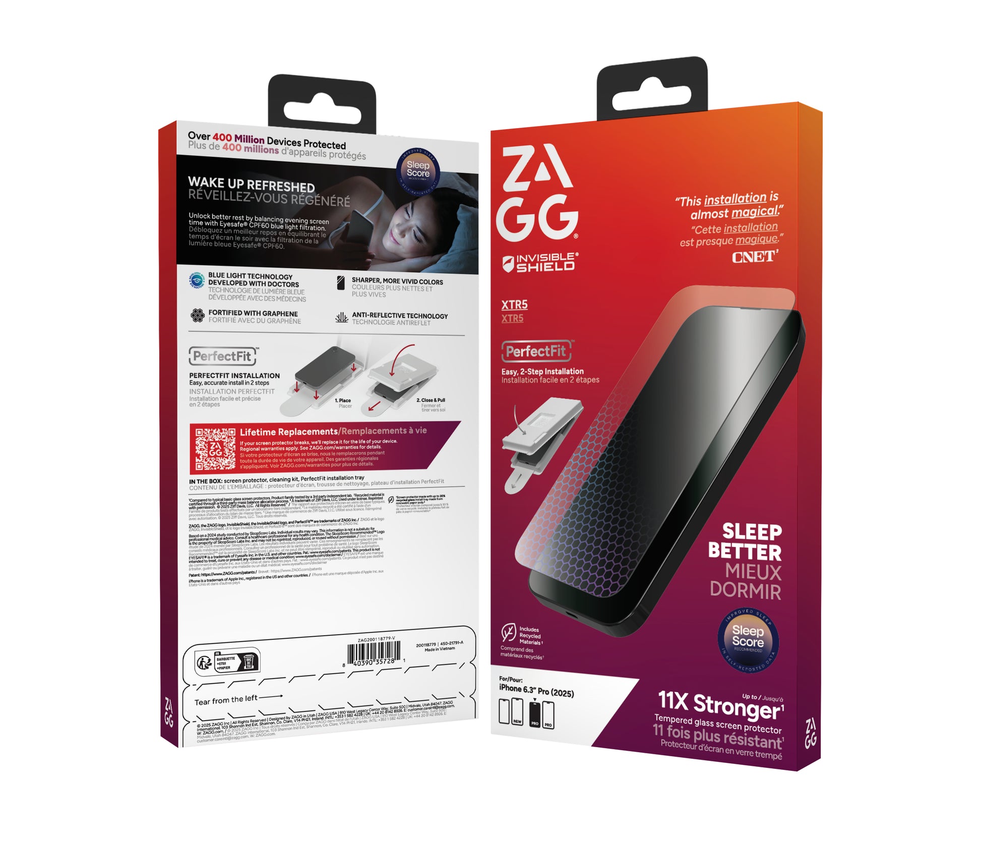 ZAGG Displayschutz (Panzerglas), Blaulichtfilter – für iPhone 17 Pro – mit Applikator