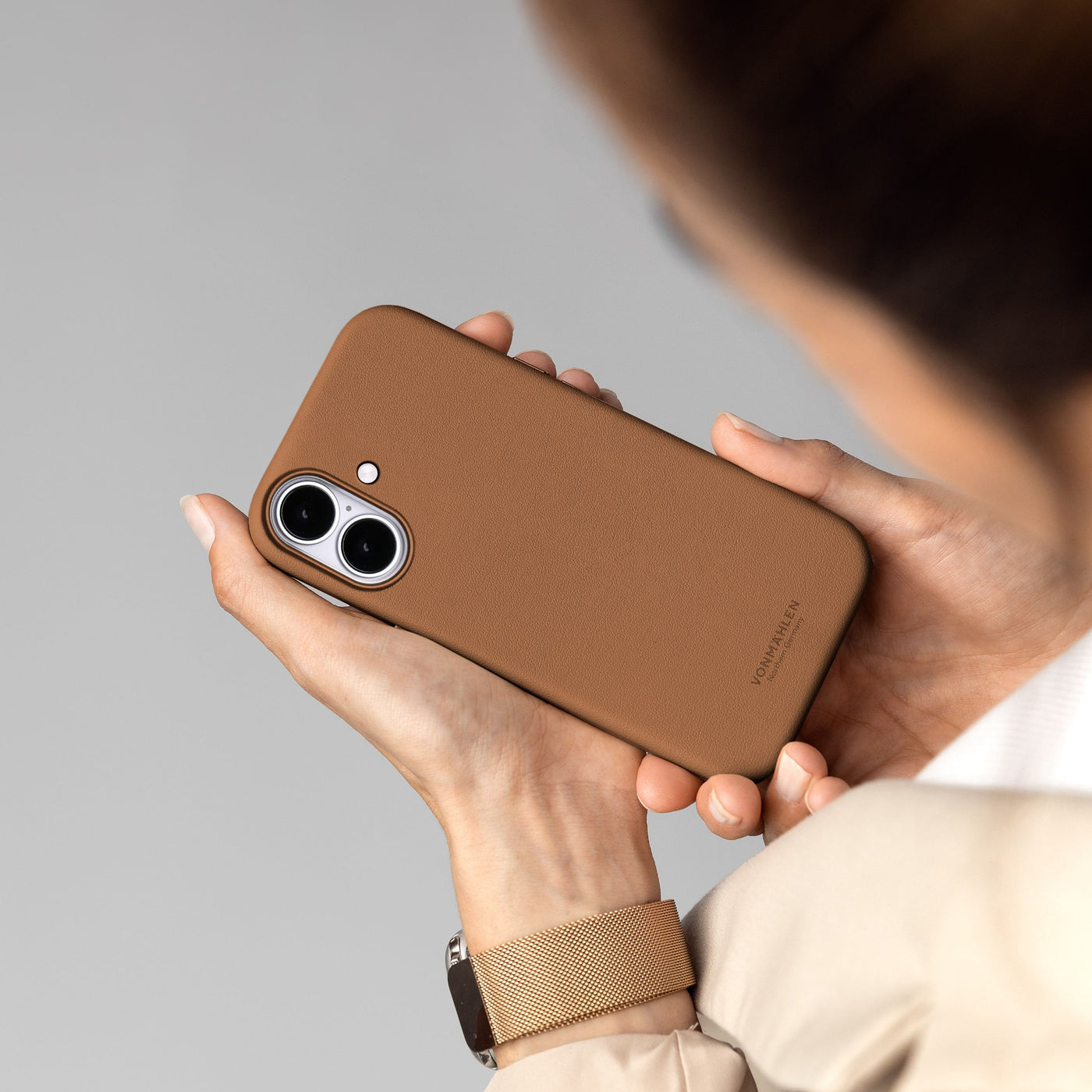 Vonmählen Backcover – für Apple iPhone 17 – braun – Leder
