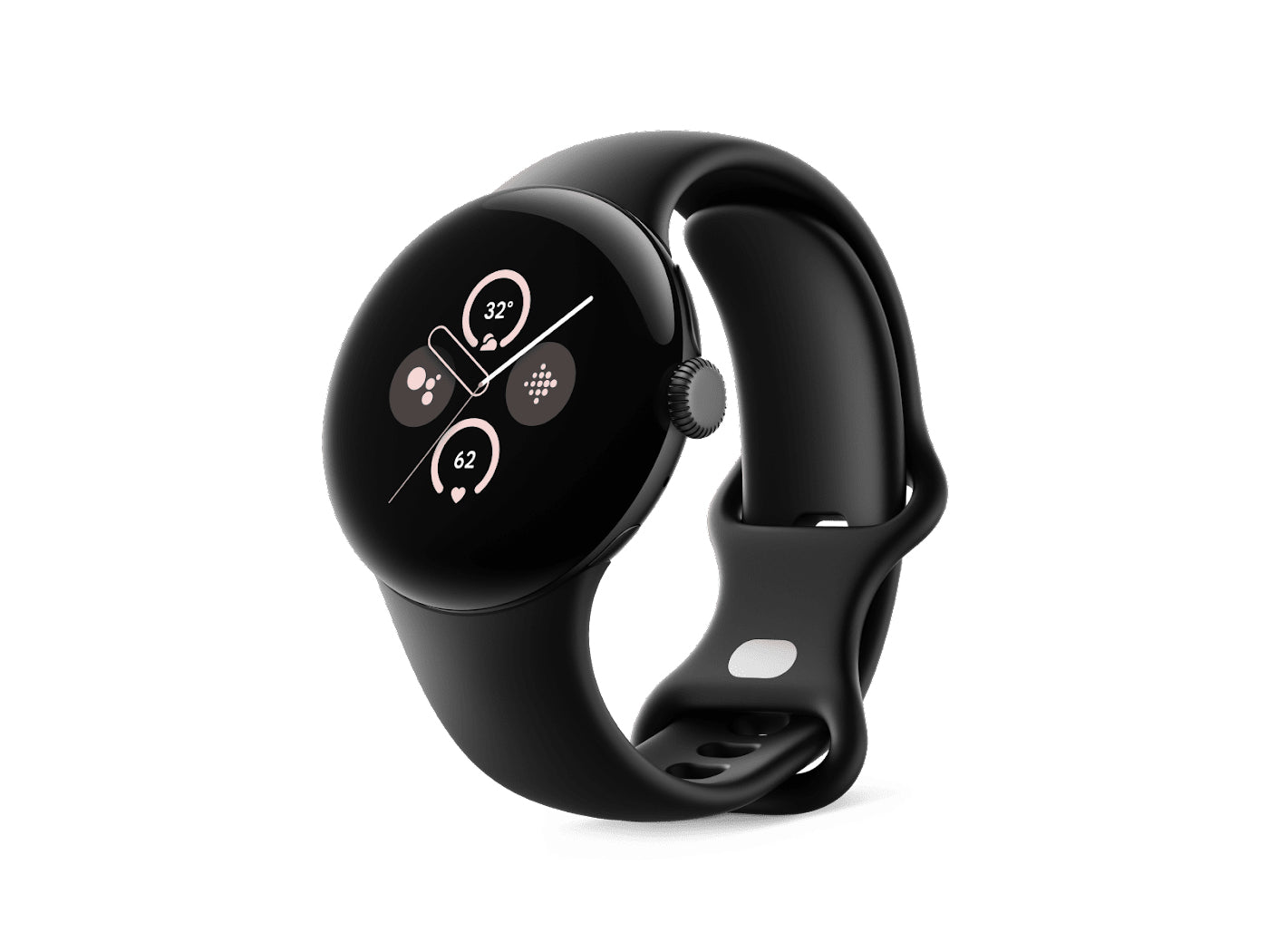 Google Pixel Watch 2 41 mm GPS – Aluminium Schwarz, Sportband, Schwarz, 50 m