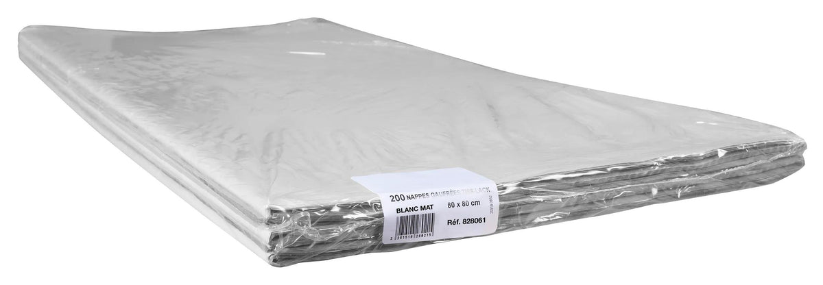 PRONAPPE Tischdecke – 80×80 cm, Papier, Weiss, 200er-Pack