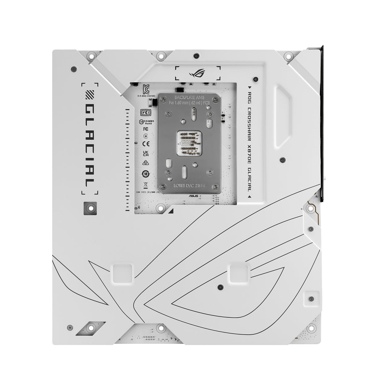 ASUS ROG CROSSHAIR X870E GLACIAL – Mainboard – AM5, AMD X870E, E-ATX, DDR5, für AMD Ryzen 7000/8000/9000