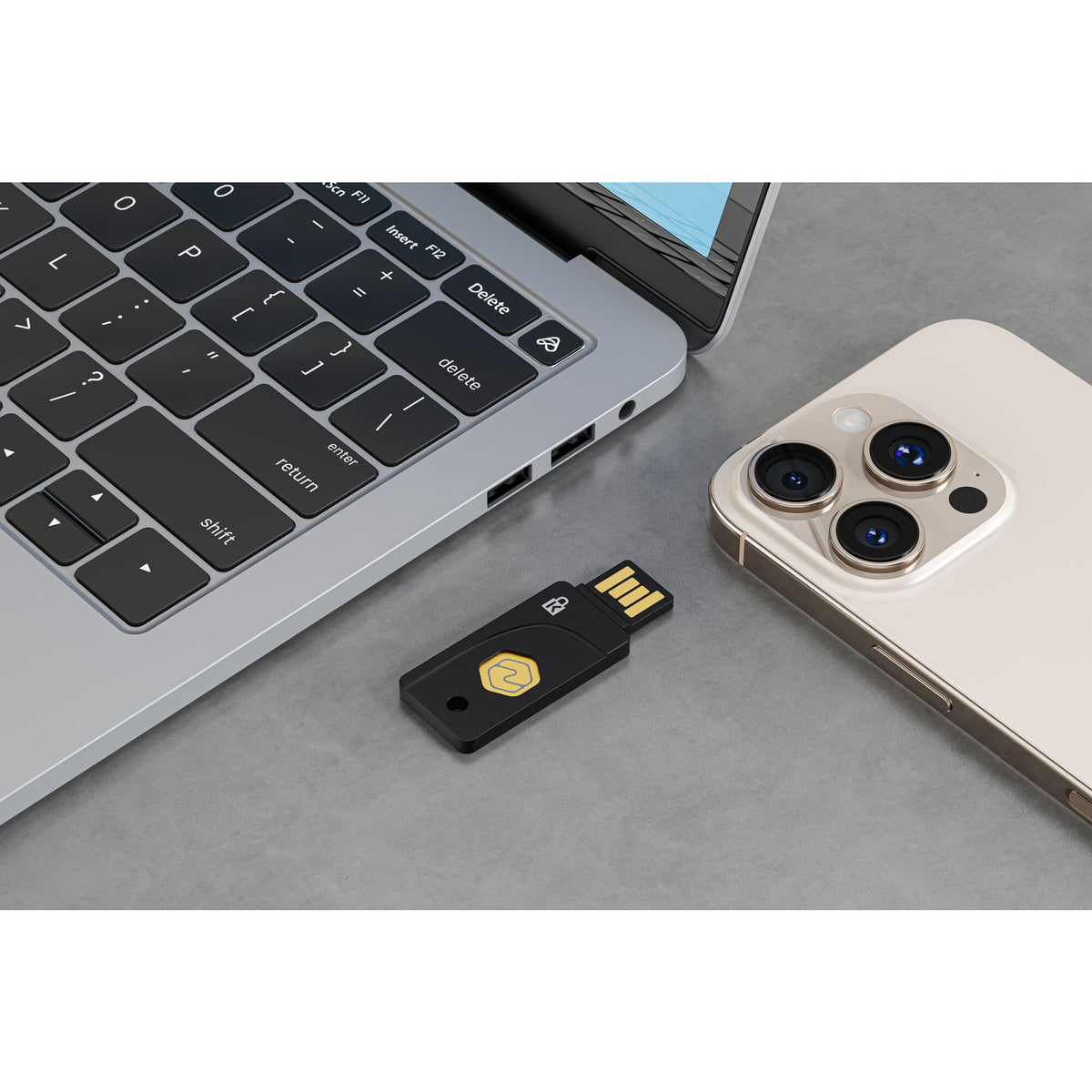 Kensington USB-Adapter – USB-A (Stecker) – VeriMark NFC+ – FIDO2 Level 2 – für Windows, Mac