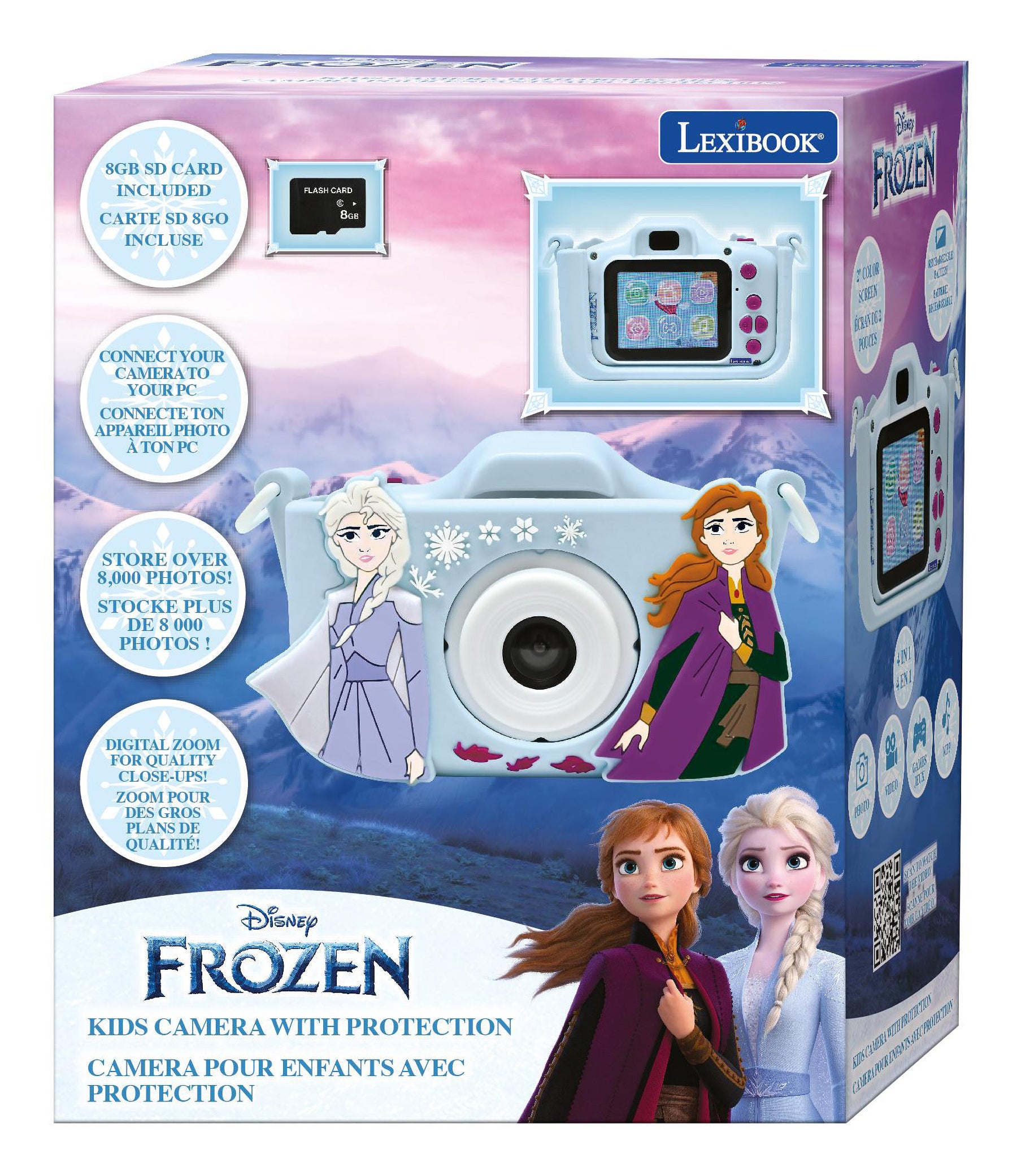 Lexibook Frozen DJ078FZ – Kinderkamera, 5 MP, 1080×960, Blau/Dunkelviolett