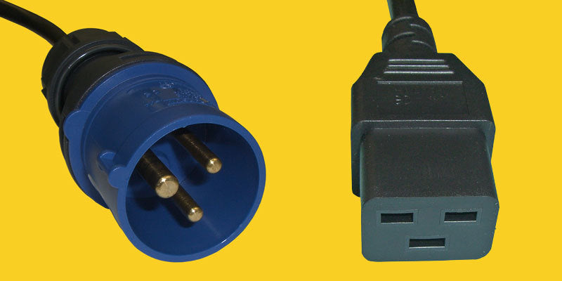Diggelmann Netzkabel – IEC 60309 (CEE 16)–IEC C19, 3 m, 250 V/16 A, schwarz
