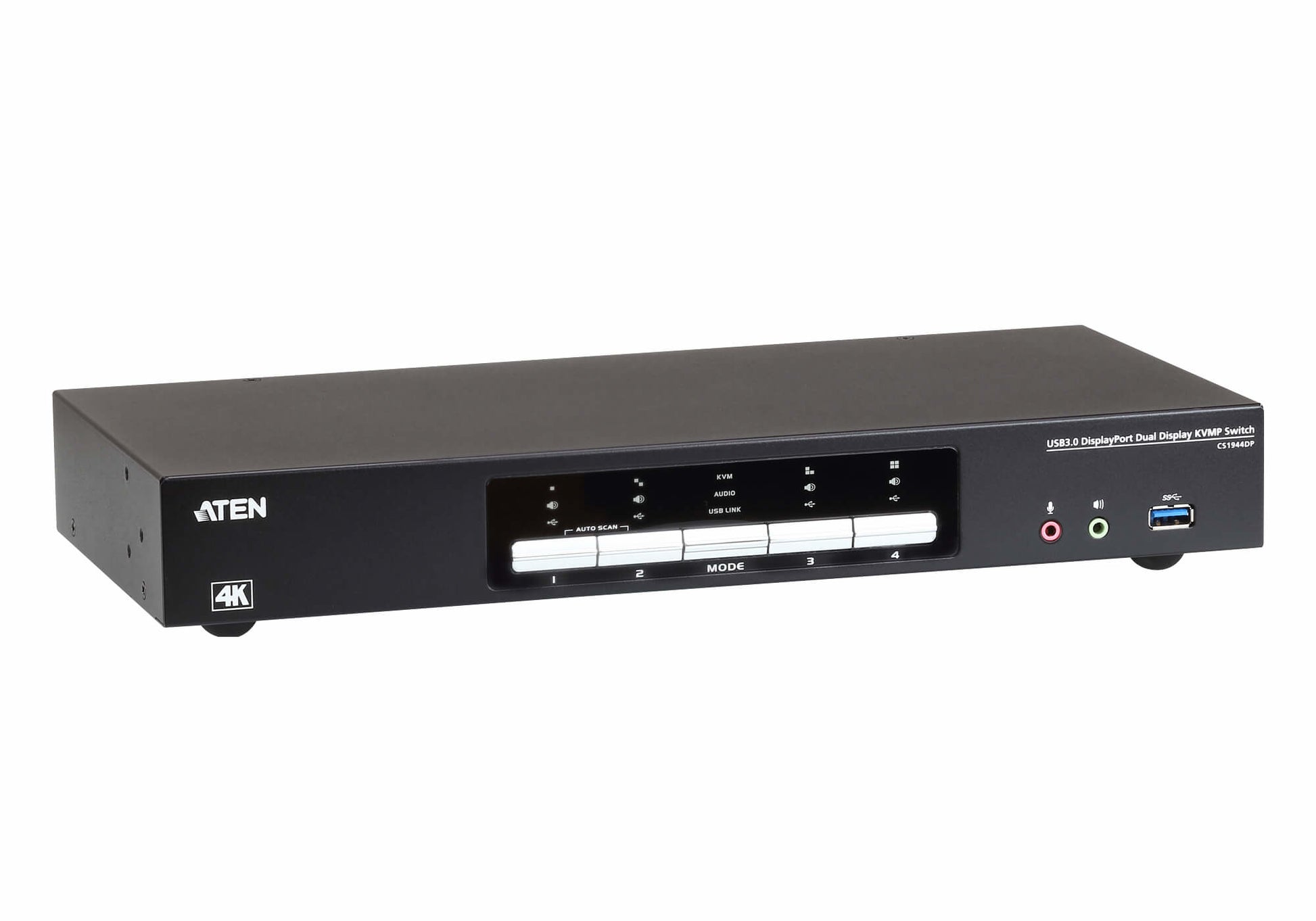 ATEN KVM-Switch, 4-Port, USB 3.2 Gen 1/DisplayPort, 4K (3840 × 2160)