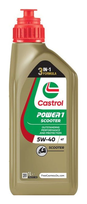 Castrol Power 1 Scooter Motoröl 4T 5W-40 – für Motorrad – 1 l