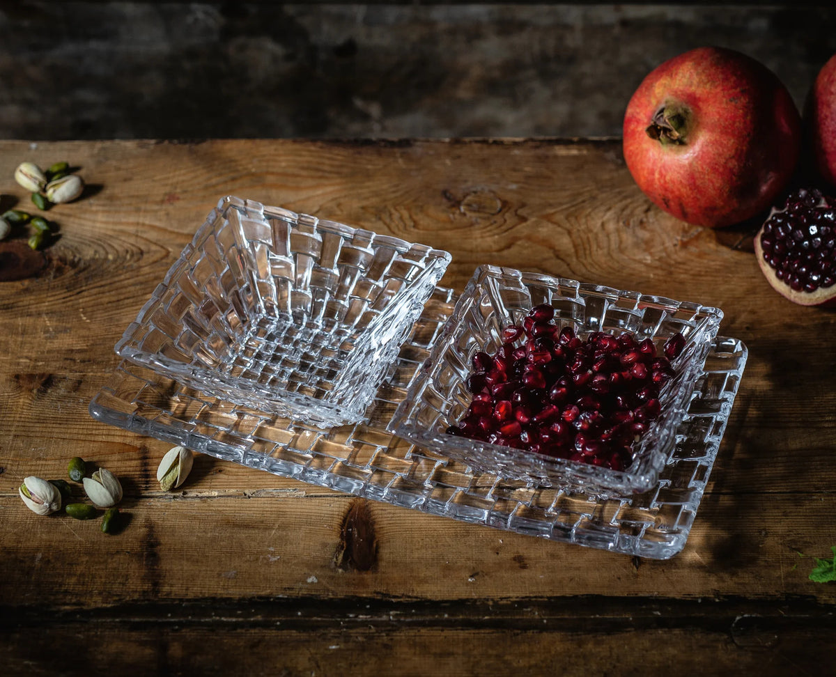 Nachtmann Servierset – 3-teiliges Set, 320 ml, Ø 28,0 cm, Kristallglas, Transparent, spülmaschinenfest