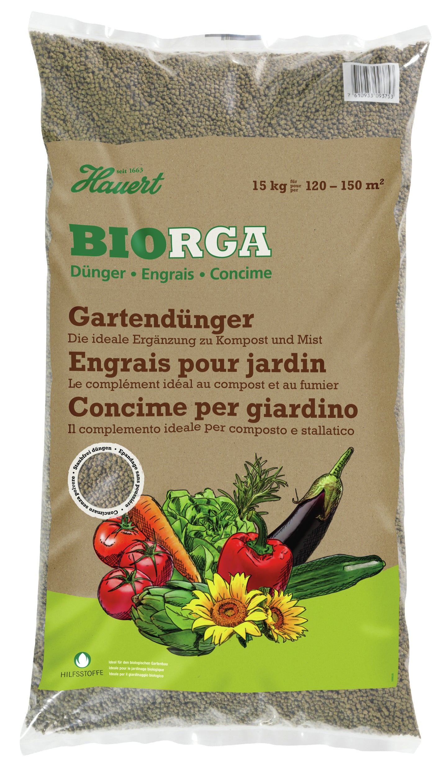 Hauert Mehrnährstoffdünger, Granulat, Bio, 1,5 kg – 1 Stück