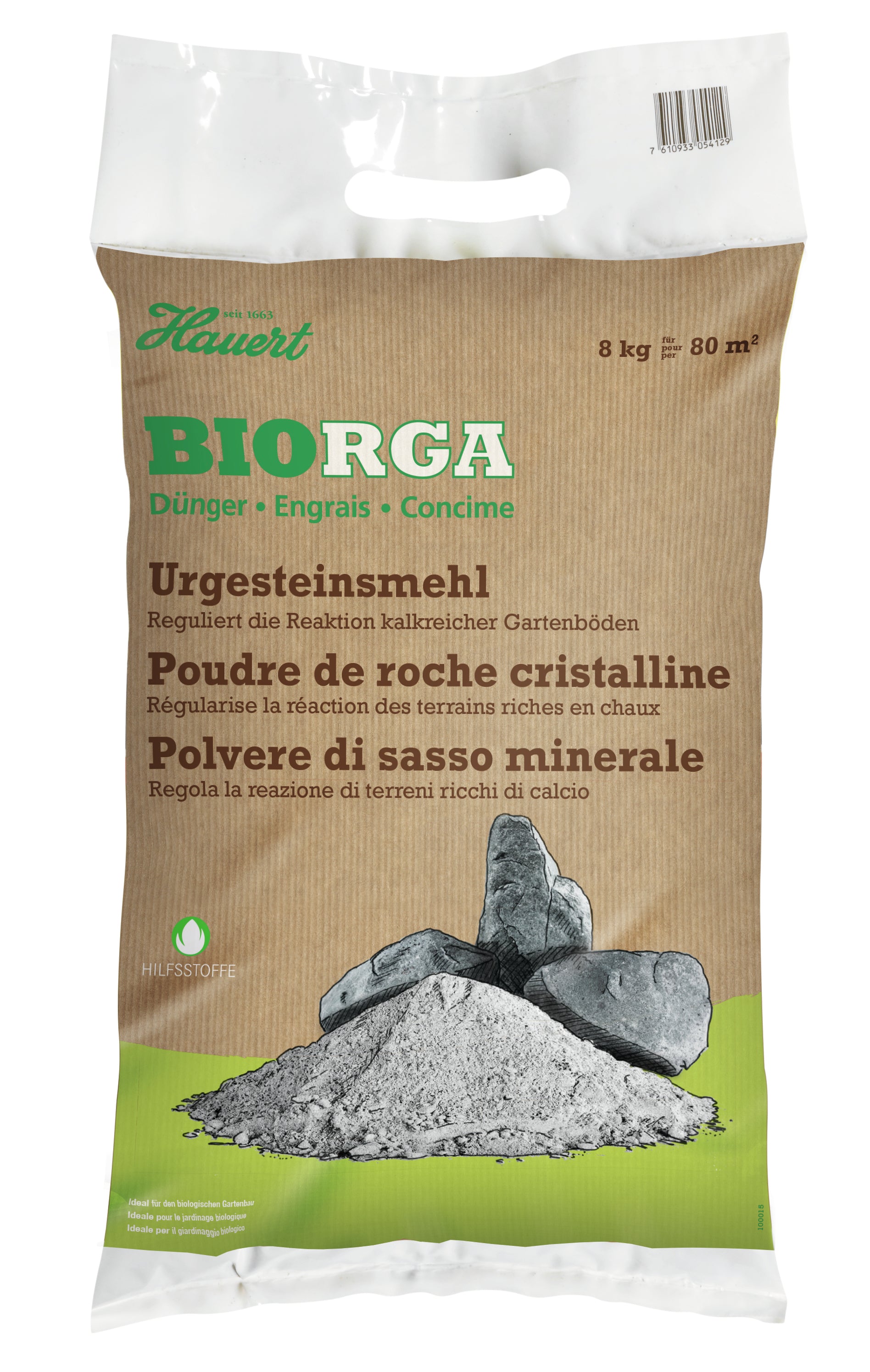 Hauert Urgesteinsmehl, Bio, Pulver, 8 kg
