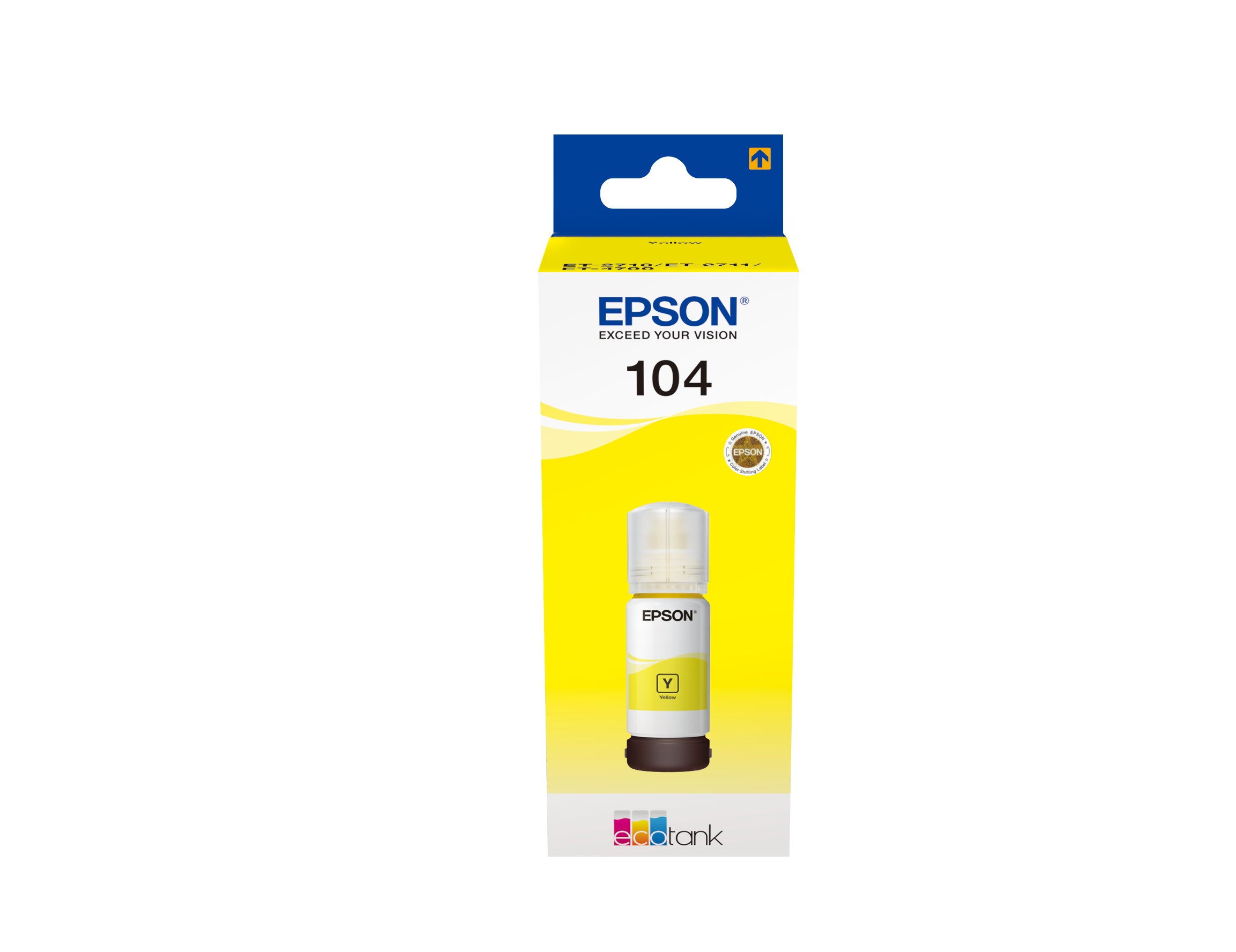Epson 104 Gelb Tintenpatrone (Original) – 7'500 Seiten – für EcoTank ET-2710/2711/2712 … – T00P440