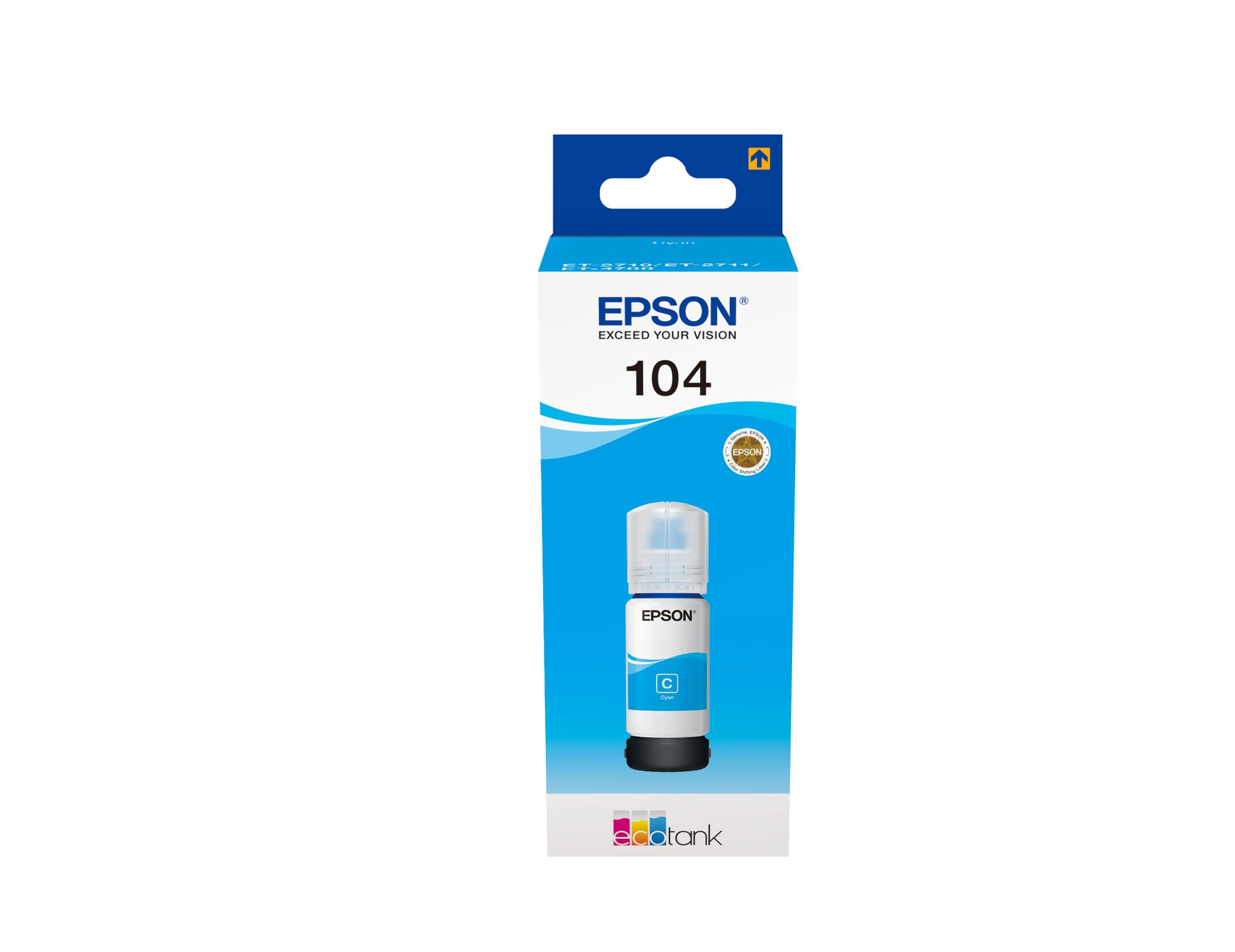 Epson Tintenpatrone 104, Cyan, 65 ml – für Inkjetdrucker/Multifunktionsgeräte