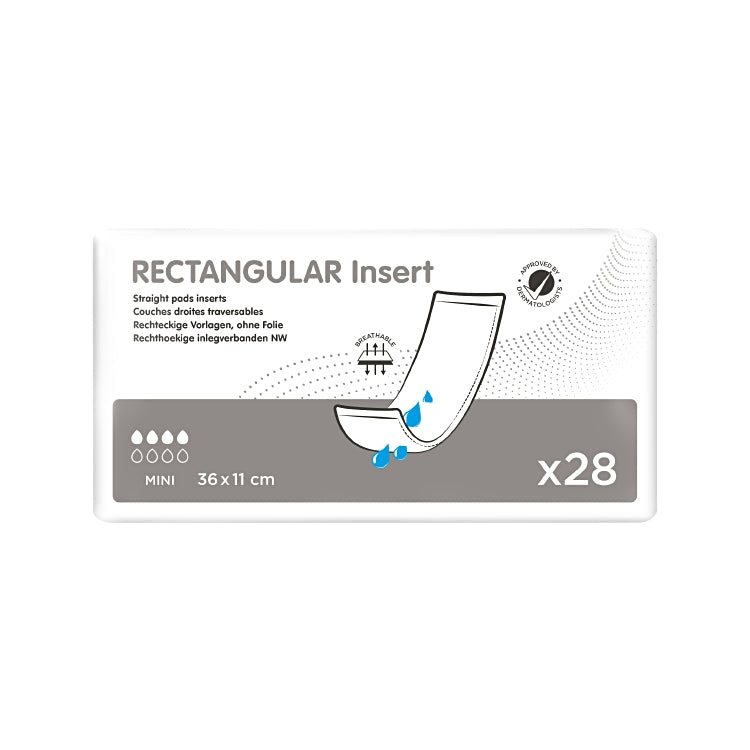 Ontex Einlage Rechteckig Mini – 11 × 36 cm, 490 ml – 28 Stk – weiss