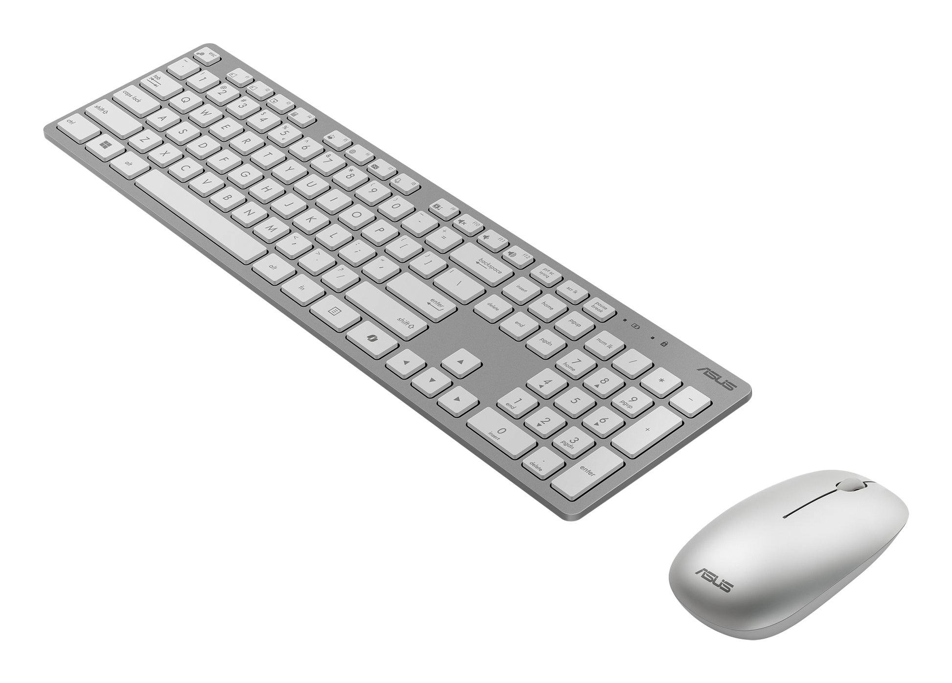 ASUS W5000 – Tastatur-Maus-Set – 2,4 GHz (Empfänger enthalten) – Optischer Schlüsselschalter – Weiss